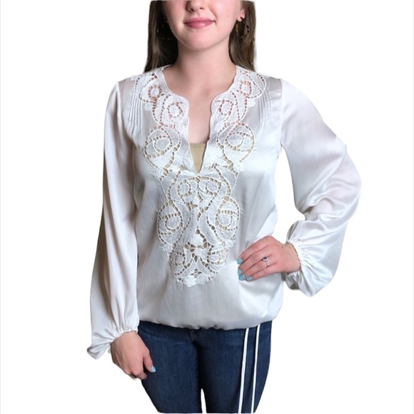 BCBG Maxazria, tie waisted blouse - Picture 1 of 11